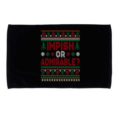 Impish Or Admirable Funny Christmas Ugly Sweater Gift Microfiber Hand Towel