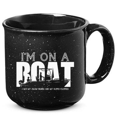 Im On A Boat I Got My Swim Trunks And My FlipieFlopies 15oz Campfire Ceramic Mug