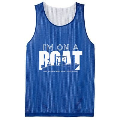 Im On A Boat I Got My Swim Trunks And My FlipieFlopies Mesh Reversible Basketball Jersey Tank