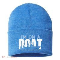 Im On A Boat I Got My Swim Trunks And My FlipieFlopies Sustainable Knit Beanie