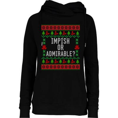 Impish Or Admirable Womens Funnel Neck Pullover Hood