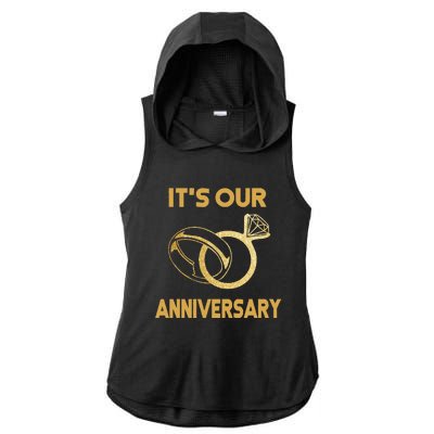 ItS Our Anniversary Wedding Love You Wife Husband Ladies PosiCharge Tri-Blend Wicking Draft Hoodie Tank