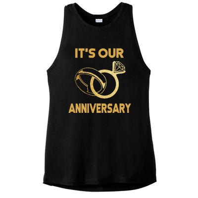 ItS Our Anniversary Wedding Love You Wife Husband Ladies PosiCharge Tri-Blend Wicking Tank