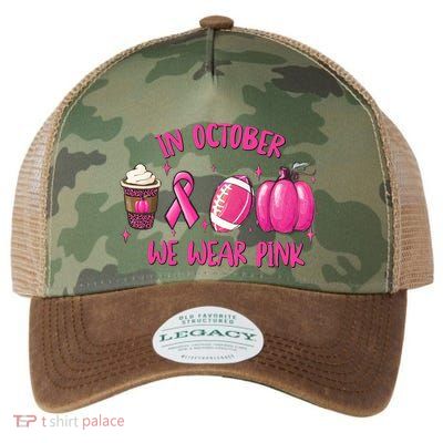 In October Breast Cancer Football Oktoberfest Halloween Legacy Tie Dye Trucker Hat