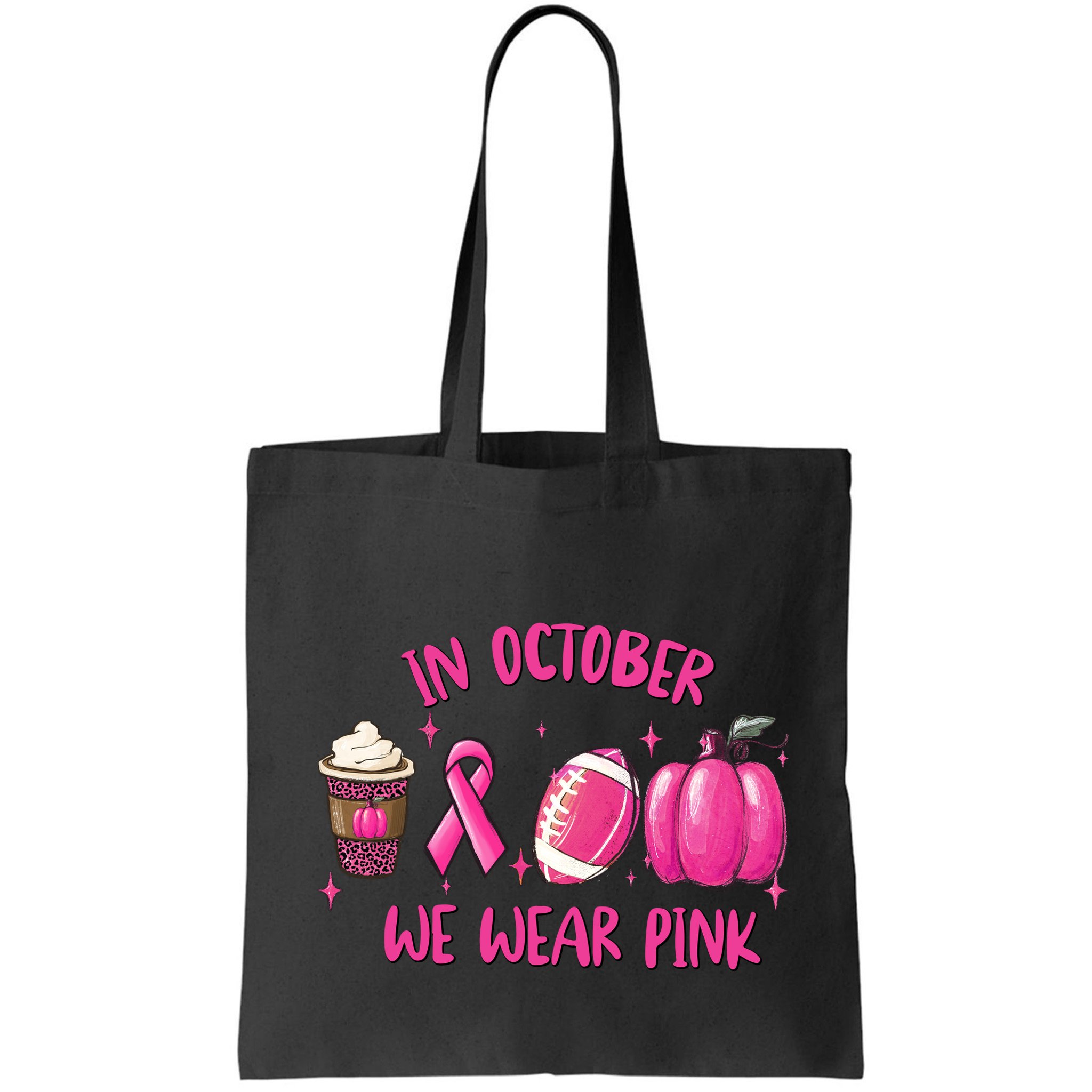 In October Breast Cancer Football Oktoberfest Halloween Bag