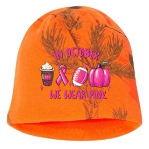 In October Breast Cancer Football Oktoberfest Halloween Kati - Camo Knit Beanie