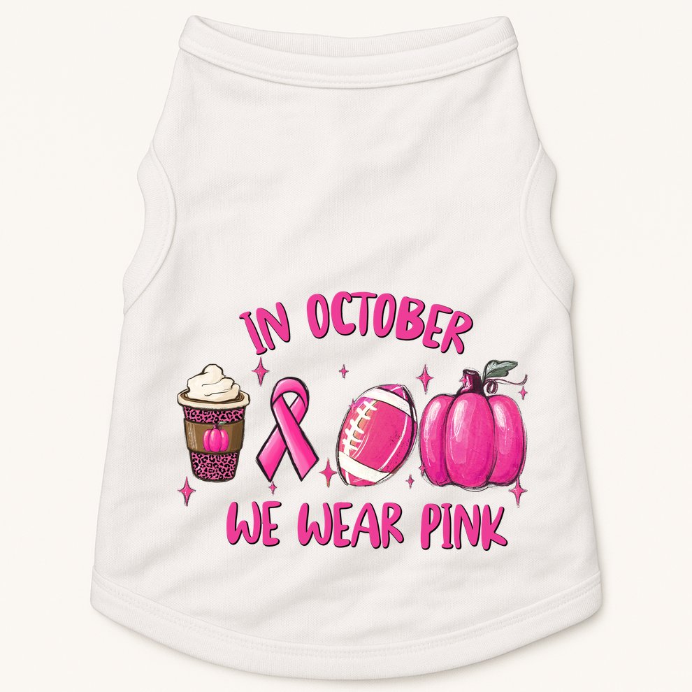 In October Breast Cancer Football Oktoberfest Halloween Doggie Tank