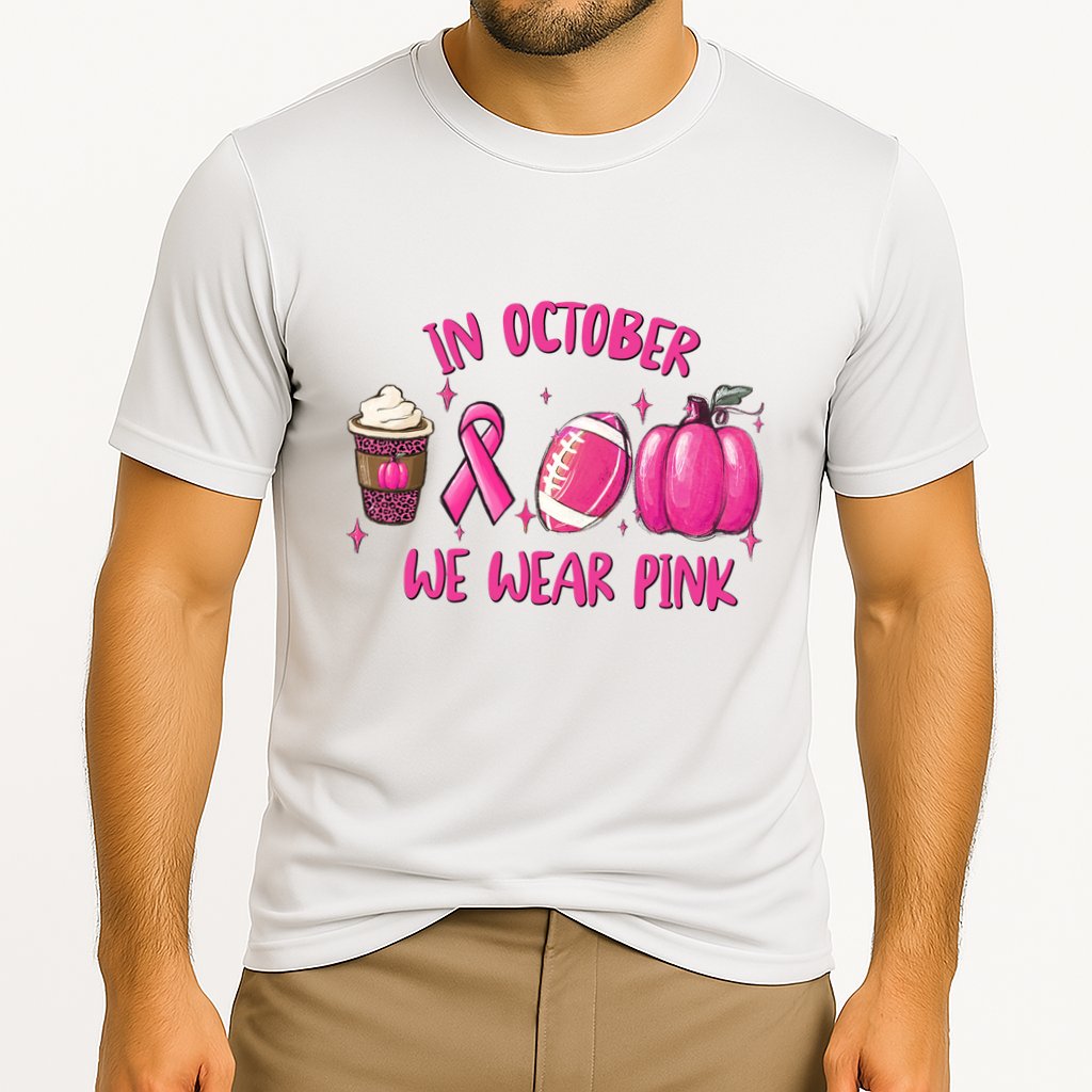 In October Breast Cancer Football Oktoberfest Halloween Cooling Performance Crew T-Shirt
