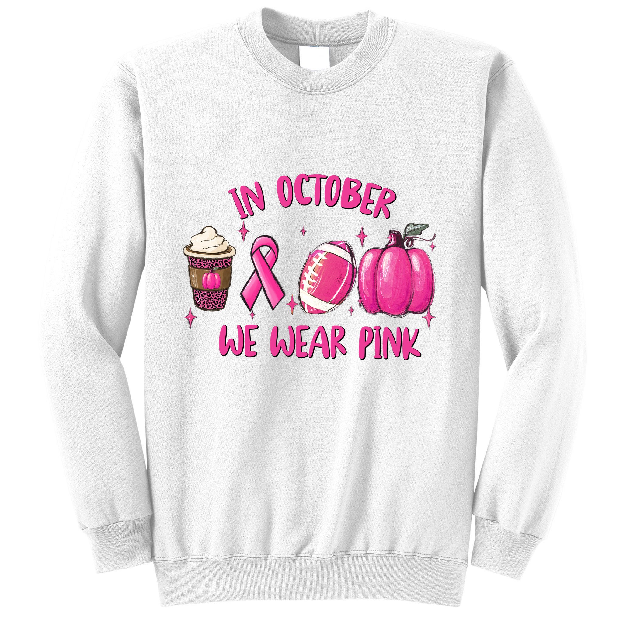In October Breast Cancer Football Oktoberfest Halloween Sweatshirt