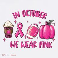 In October Breast Cancer Football Oktoberfest Halloween Tall T-Shirt