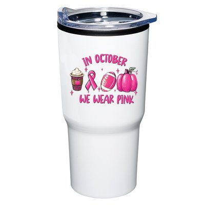 In October Breast Cancer Football Oktoberfest Halloween Tumbler