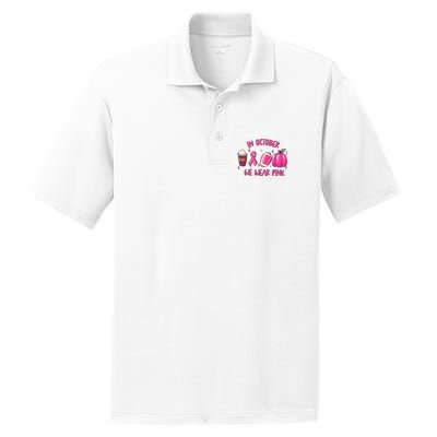 In October Breast Cancer Football Oktoberfest Halloween PosiCharge RacerMesh Polo