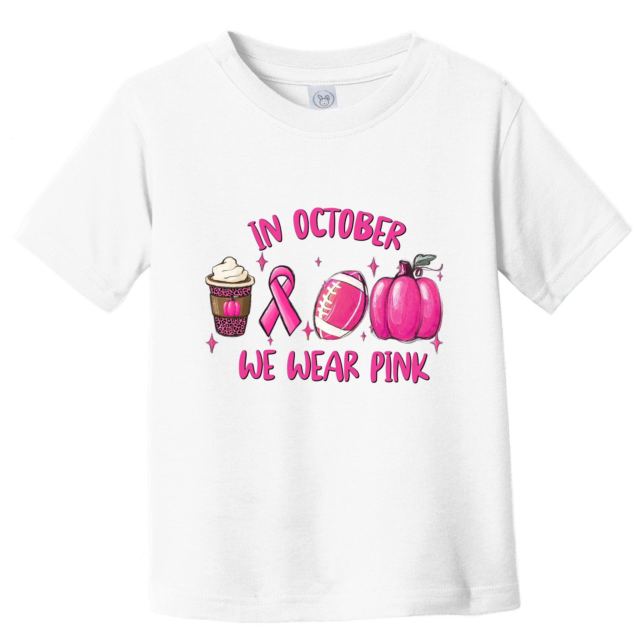 In October Breast Cancer Football Oktoberfest Halloween Toddler T-Shirt