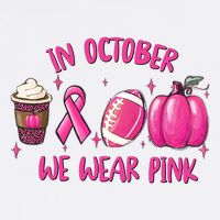 In October Breast Cancer Football Oktoberfest Halloween Womens T-Shirt