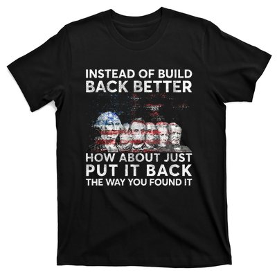 Instead Of Build Back Better How About Just Put It Back T-Shirt