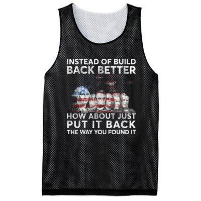 Instead Of Build Back Better How About Just Put It Back Mesh Reversible Basketball Jersey Tank