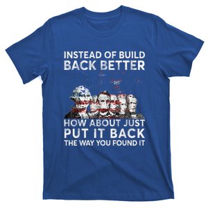 Instead Of Build Back Better How About Just Put It Back T-Shirt