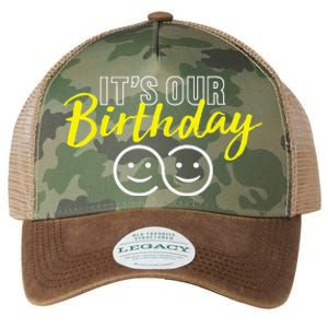 Its Our Birthday Funny Twins Its Our Birthday Twins Legacy Tie Dye Trucker Hat