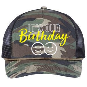 Its Our Birthday Funny Twins Its Our Birthday Twins Retro Rope Trucker Hat Cap