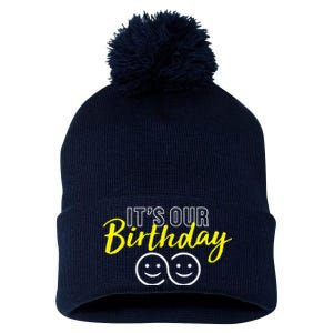 Its Our Birthday Funny Twins Its Our Birthday Twins Pom Pom 12in Knit Beanie