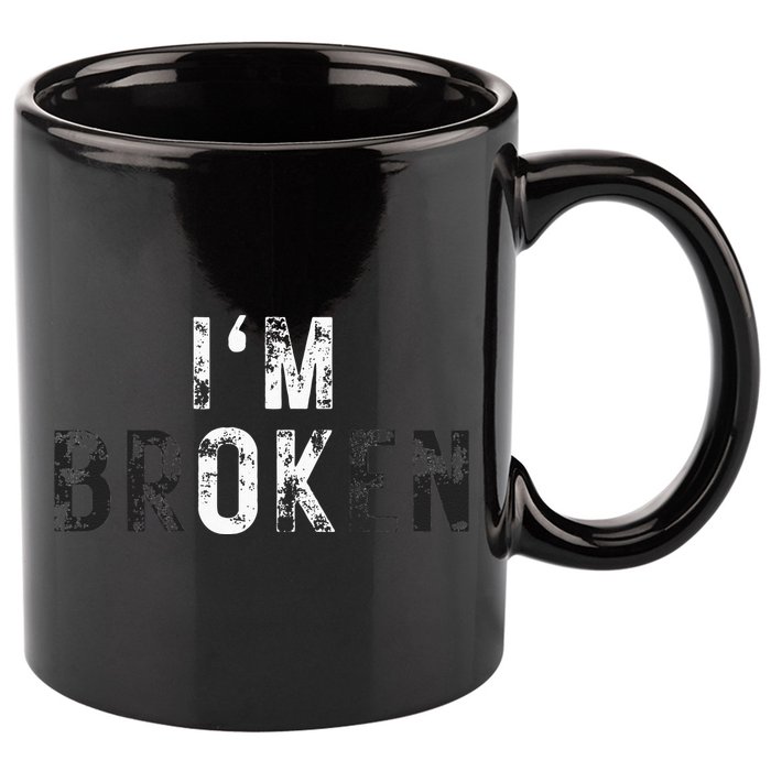 Im Ok Broken 11oz C Handle Ceramic Mug