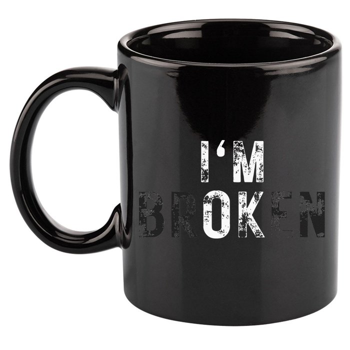 Im Ok Broken 11oz C Handle Ceramic Mug