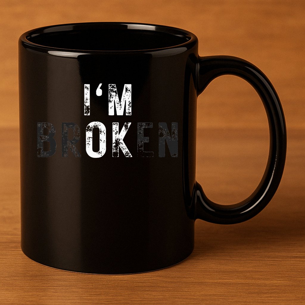 Im Ok Broken 11oz C Handle Ceramic Mug