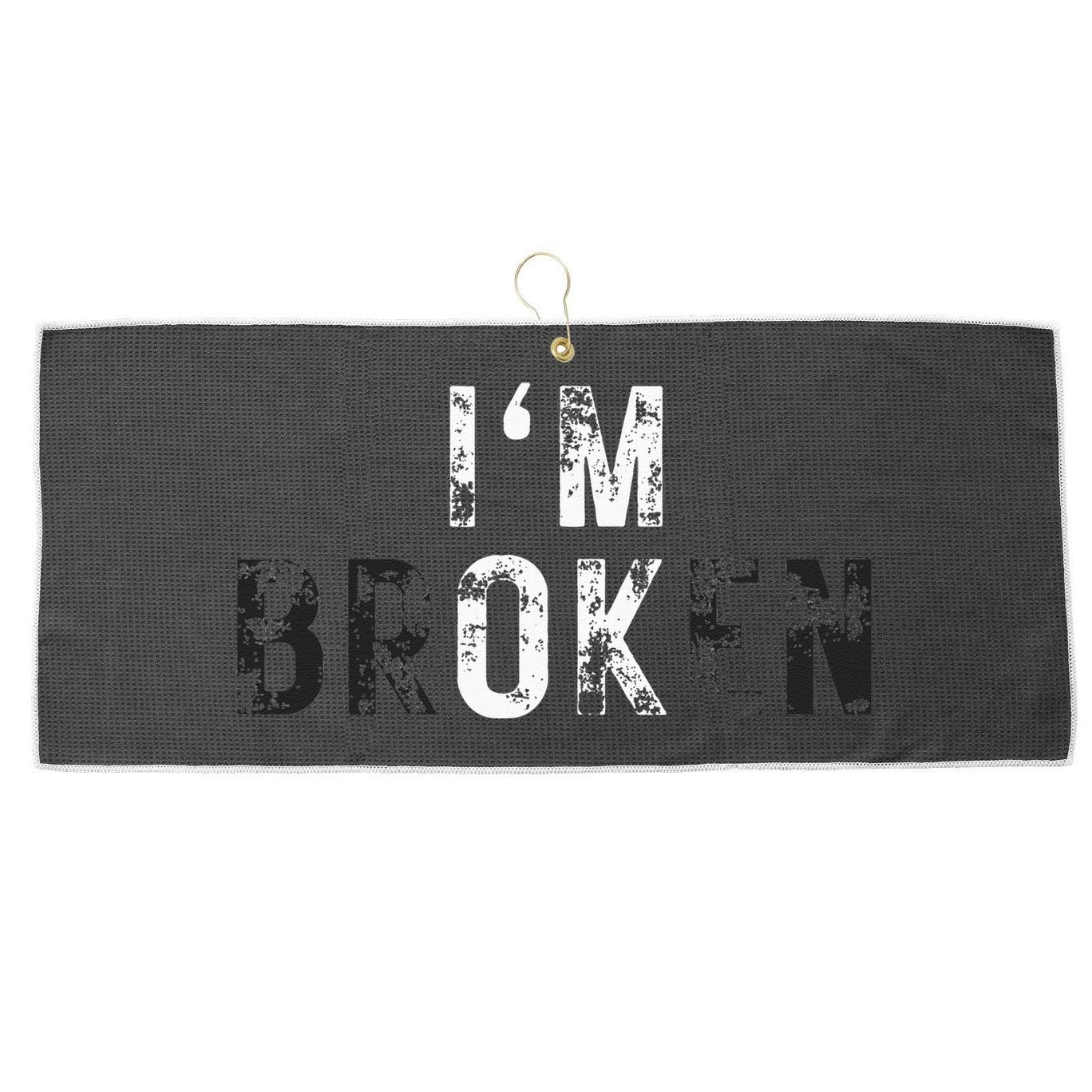 Im Ok Broken Large Microfiber Waffle Golf Towel