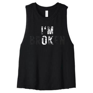 Im Ok Broken Women's Racerback Cropped Tank