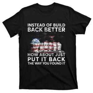 Instead Of Build Back Better How About Just Put It Back T-Shirt