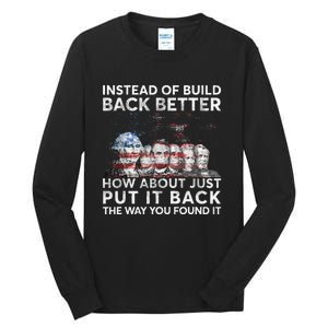 Instead Of Build Back Better How About Just Put It Back Tall Long Sleeve T-Shirt