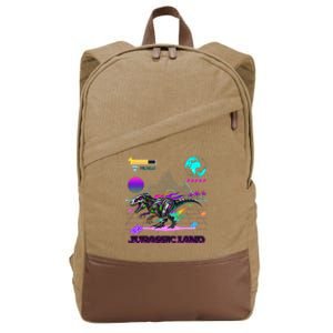 Image On Back Logo Front Trex Robot Dino Video Game Style Cotton Canvas Backpack