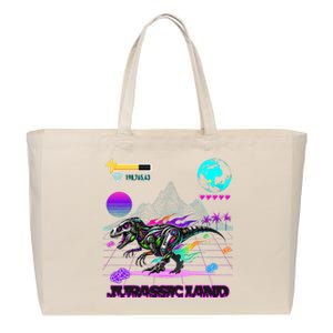 Image On Back Logo Front Trex Robot Dino Video Game Style Cotton Canvas Jumbo Tote