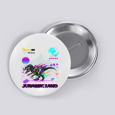 Image On Back Logo Front Trex Robot Dino Video Game Style Button