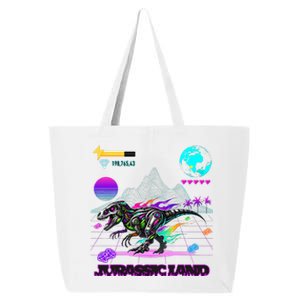 Image On Back Logo Front Trex Robot Dino Video Game Style 25L Jumbo Tote