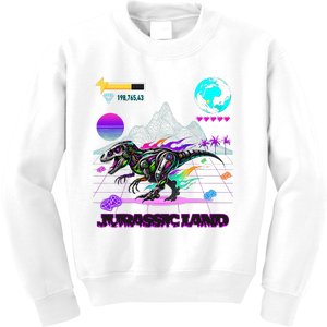 Image On Back Logo Front Trex Robot Dino Video Game Style Kids Sweatshirt