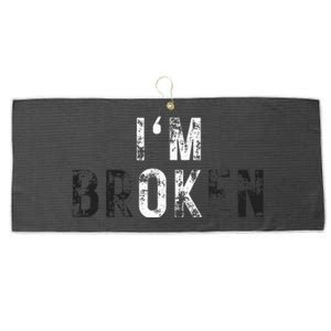 IM Ok Broken Large Microfiber Waffle Golf Towel