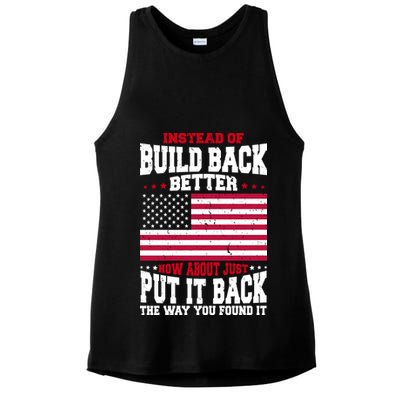 Instead Of Build Back Better How About Just Put It Back USA Ladies PosiCharge Tri-Blend Wicking Tank