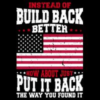 Instead Of Build Back Better How About Just Put It Back USA 16 in Basic Backpack