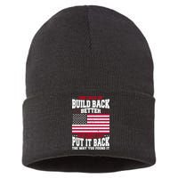 Instead Of Build Back Better How About Just Put It Back USA Sustainable Knit Beanie
