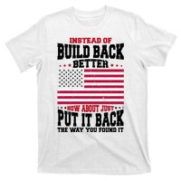 Instead Of Build Back Better How About Just Put It Back USA T-Shirt