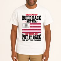 Instead Of Build Back Better How About Just Put It Back USA Tall T-Shirt