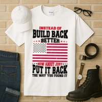 Instead Of Build Back Better How About Just Put It Back USA Tall T-Shirt