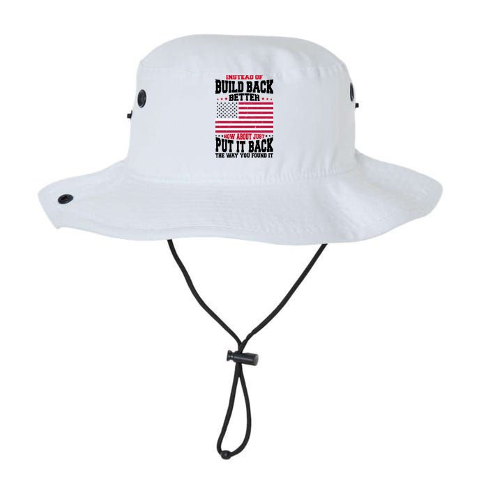 Instead Of Build Back Better How About Just Put It Back USA Legacy Cool Fit Booney Bucket Hat