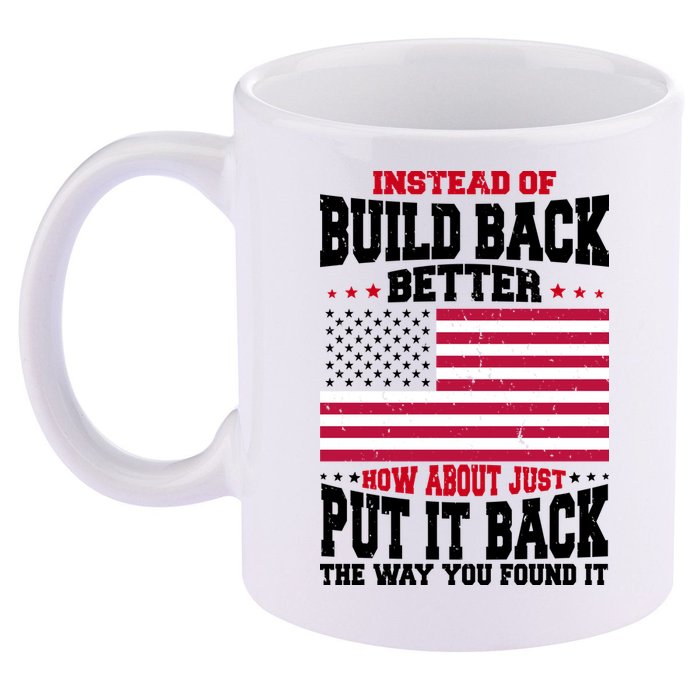 Instead Of Build Back Better How About Just Put It Back USA 11oz C Handle Ceramic Mug