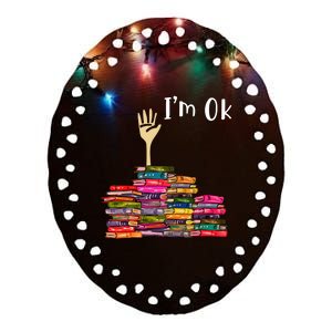 IM Ok Book Ceramic Oval Ornament