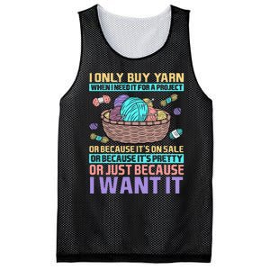 I Only Buy Yarn When I Need It For A Project Mesh Reversible Basketball Jersey Tank