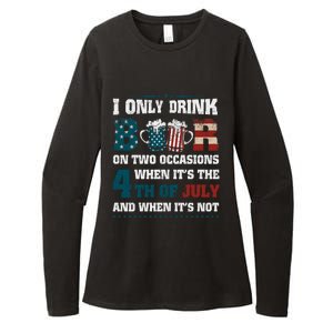 I Only Beer On Two Occasions Retro Us Flag 4th Of July Funny Gift Womens CVC Long Sleeve Shirt