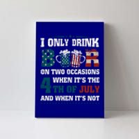 I Only Beer On Two Occasions Retro Us Flag 4th Of July Funny Gift Canvas