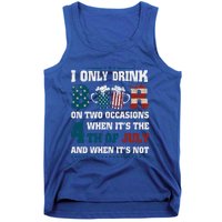 I Only Beer On Two Occasions Retro Us Flag 4th Of July Funny Gift Tank Top